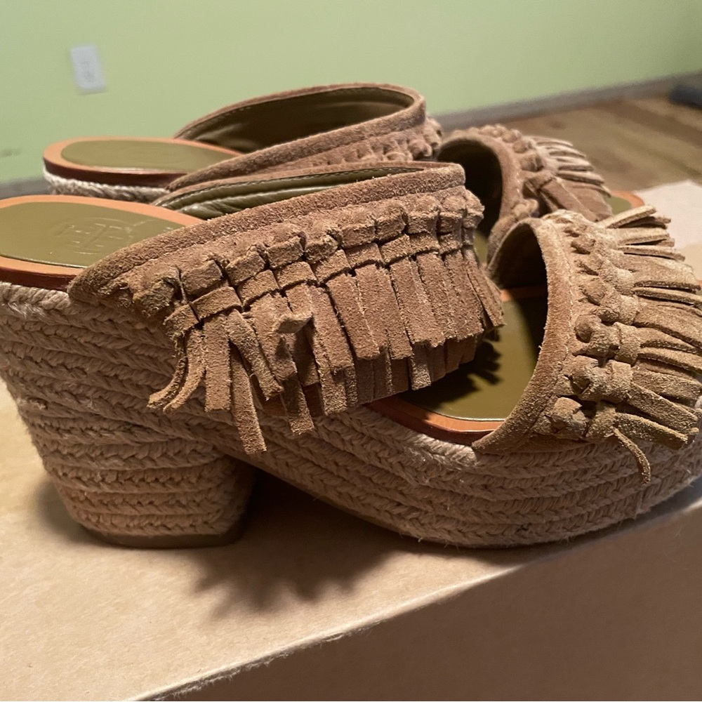 Tory Burch suede Fringe wedge